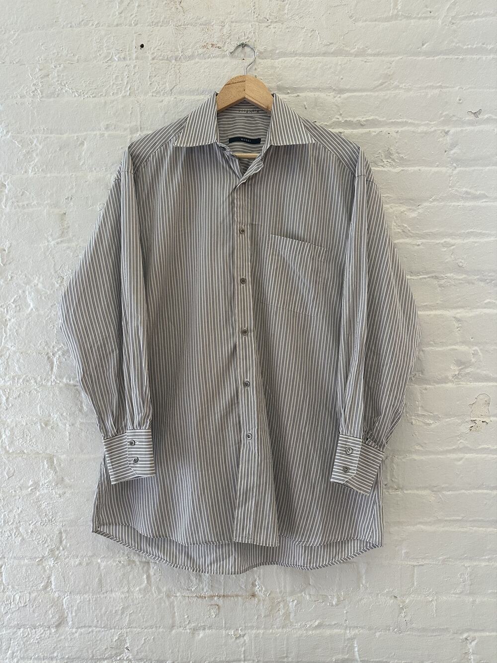 Gucci by Tom Ford Striped Oversized Button Up Shirt